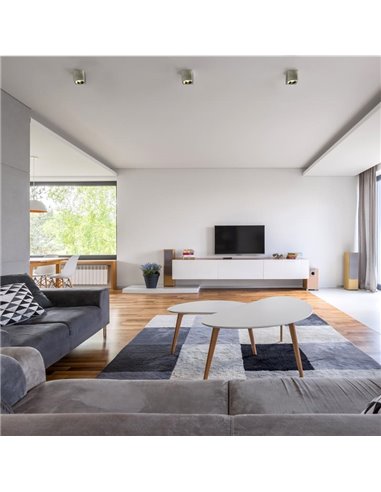 Plafonnier carré moderne BRANCO Nickel Mat, LED GU10 8W, CL.II IP65