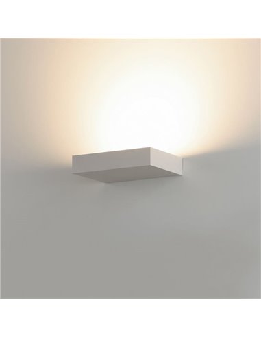 Aplique de pared LED BRICK Blanco Texturado, 20W 2200lm, CRI90 CL.I, LED integrado, 2700K-3000K Slide Switch, Difusor Microprism