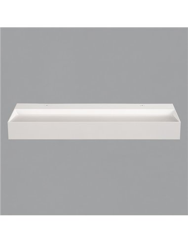 Applique murale LED blanche texturée BRICK, 20W 2200lm, CRI90 CL.I, LED intégrée, interrupteur à glissière 2700K-3000K, diffuseu