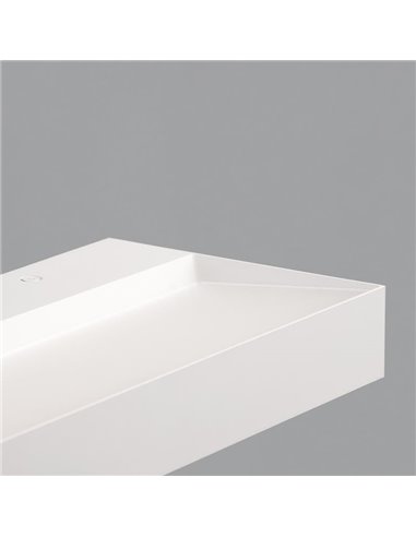 Applique murale LED blanche texturée BRICK, 20W 2200lm, CRI90 CL.I, LED intégrée, interrupteur à glissière 2700K-3000K, diffuseu