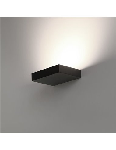 Aplique LED preto texturizado BRICK, 20W 2200lm, CRI90 CL.I, LED integrado, interruptor deslizante 2700K-3000K, difusor micropri