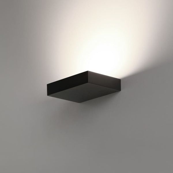 Aplique LED BRICK Negro Texturado, 20W 2200lm, CRI90 CL.I, LED integrado, 2700K-3000K Slide Switch, Difusor Microprismatico