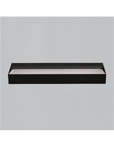 Applique murale LED noire texturée BRICK, 20W 2200lm, CRI90 CL.I, LED intégrée, interrupteur à glissière 2700K-3000K, diffuseur 