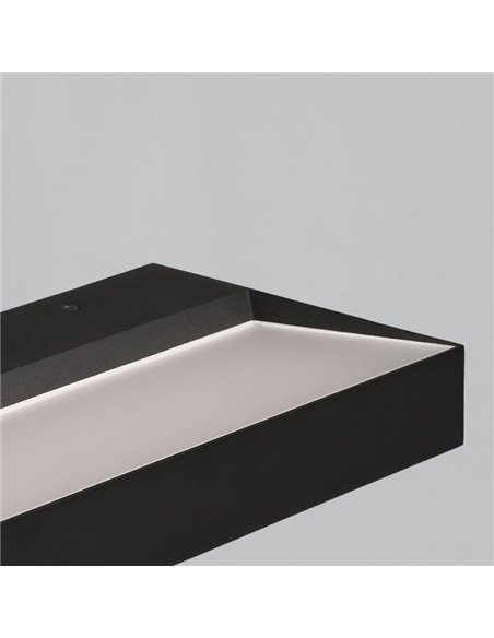 Applique murale LED noire texturée BRICK, 20W 2200lm, CRI90 CL.I, LED intégrée, interrupteur à glissière 2700K-3000K, diffuseur 