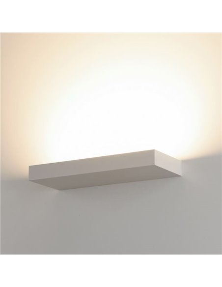 Aplique de pared interior LED BRICK Blanco Texturado, 38W 4340lm, CRI90 CL.I, LED integrado, 2700K-3000K Slide Switch, Difusor M