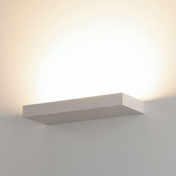 Aplique de pared interior LED BRICK Blanco Texturado, 38W 4340lm, CRI90 CL.I, LED integrado, 2700K-3000K Slide Switch, Difusor M