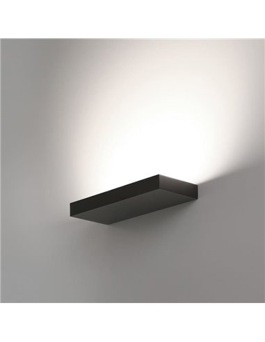 Luminária LED preta texturizada BRICK, 38W 4340lm, CRI90 CL.I, LED integrado, interruptor deslizante 2700K-3000K, difusor Microp