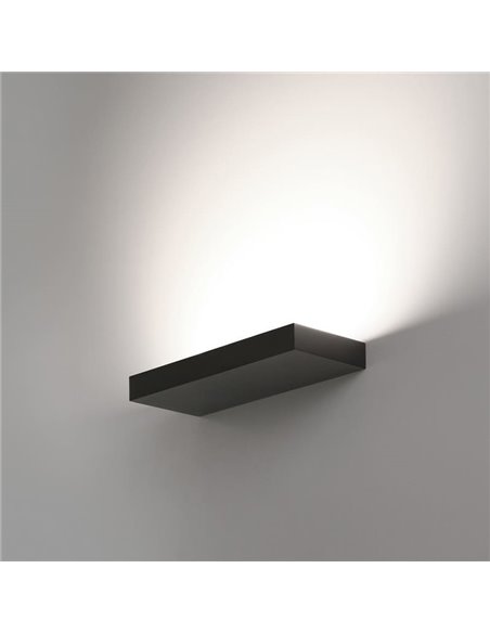 Luminária LED preta texturizada BRICK, 38W 4340lm, CRI90 CL.I, LED integrado, interruptor deslizante 2700K-3000K, difusor Microp