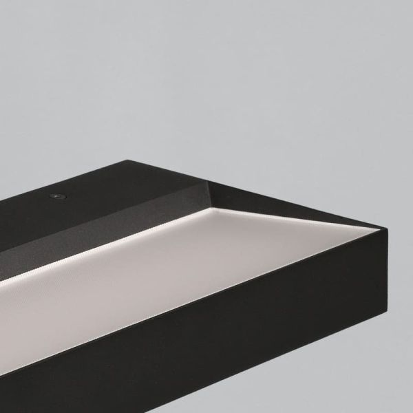 Luminária LED preta texturizada BRICK, 38W 4340lm, CRI90 CL.I, LED integrado, interruptor deslizante 2700K-3000K, difusor Microp