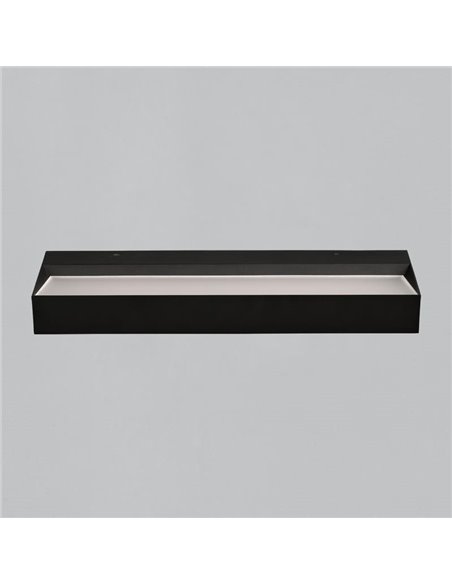 Luminaire LED noir texturé BRICK, 38W 4340lm, CRI90 CL.I, LED intégrée, interrupteur coulissant 2700K-3000K, diffuseur Micropris