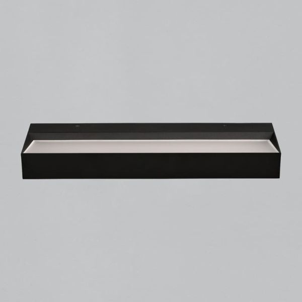 Luminária LED preta texturizada BRICK, 38W 4340lm, CRI90 CL.I, LED integrado, interruptor deslizante 2700K-3000K, difusor Microp