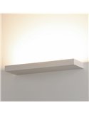 Aplique pared LED BRICK Blanco Texturado, 56W 6500lm, CRI90 CL.I, LED integrado, 2700K-3000K Slide Switch, Difusor Microprismati