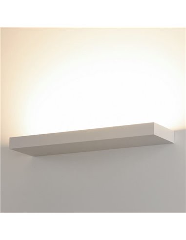 Aplique pared LED BRICK Blanco Texturado, 56W 6500lm, CRI90 CL.I, LED integrado, 2700K-3000K Slide Switch, Difusor Microprismati