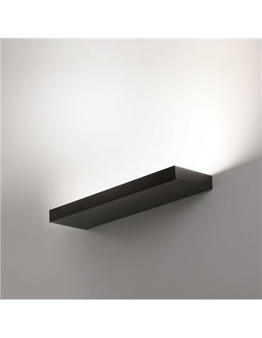 Applique murale noire texturée BRICK LED, 56W 6500lm, CRI90 CL.I, LED intégrée, interrupteur coulissant 2700K-3000K, diffuseur à