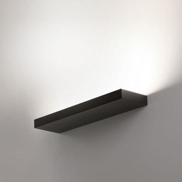 Aplique de parede preto texturizado LED BRICK, 56W 6500lm, CRI90 CL.I, LED integrado, interruptor deslizante 2700K-3000K, difuso