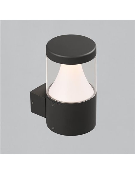 Aplique de exterior LED BRISK Antracita Texturado, 12W 3000K 945lm, CRI90 CL.I IP65, LED integrado