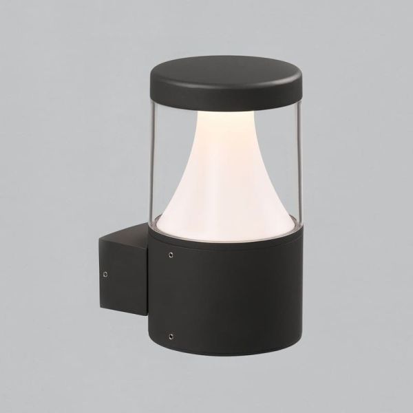 Aplique exterior LED texturizado antracite BRISK, 12W 3000K 945lm, CRI90 CL.I IP65, LED integrado