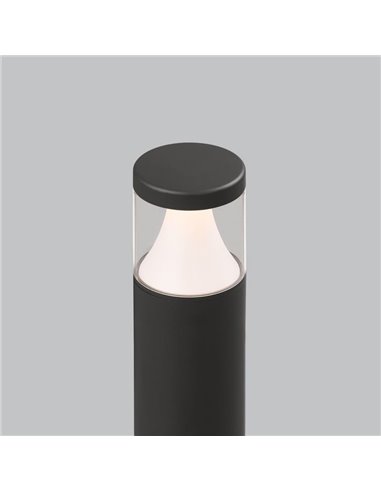 BRISK Balise d'extérieur LED Texturée Anthracite, 12W 3000K 945lm, CRI90 CL.I IP65, LED intégrée