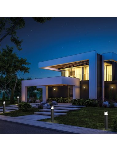 Farol exterior LED antracite texturizado BRISK, 12W 3000K 945lm, CRI90 CL.I IP65, LED integrado