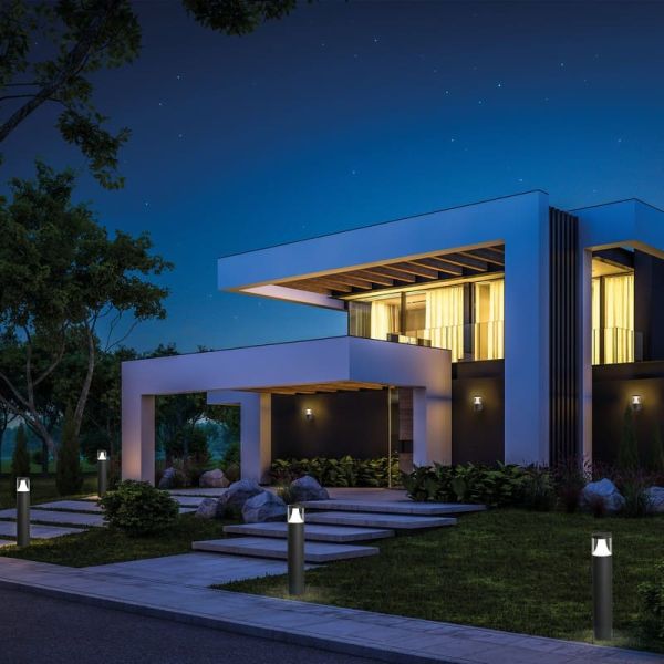 Baliza de exterior LED BRISK Antracita Texturado, 12W 3000K 945lm, CRI90 CL.I IP65, LED integrado