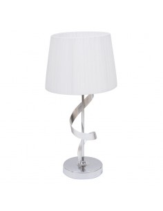 Lámpara de Sobremesa Blanco Cromo Cleveland 1XE27 Redonda | LeonLeds