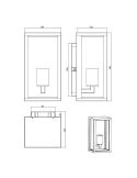 Aplique de pared exterior GARONNE antracita medidas producto