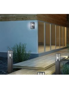 Aplique de pared exterior GARONNE antracita, cuerpo metálico| LeonLeds 2