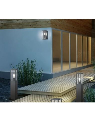 Aplique de parede exterior antracite GARONNE foto ambiente