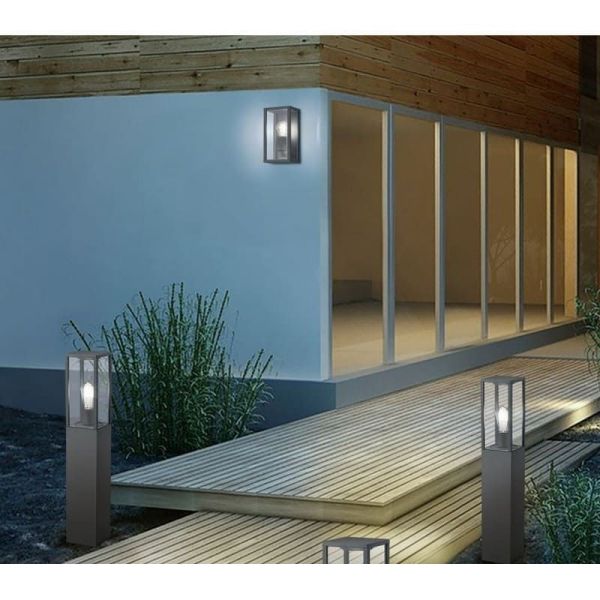 Aplique de parede exterior antracite GARONNE foto ambiente