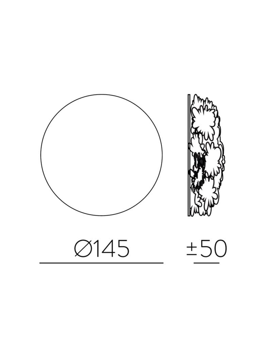 CHAMALEON DECO Décoration Applique avec Mousse Orange Élément décoratif Sans éclairage