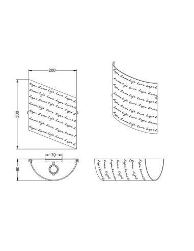 Aplique de pared SIGNA vidrio color blanco medidas producto