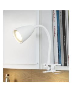Lámpara flexo con pinza WANDA color blanco | LeonLeds 2