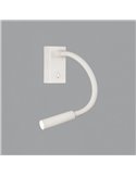 Aplique Lector LED CIO Blanco Texturado, 3W 3000K 285lm, CRI90 CL.I, LED integrado, Con interruptor, Orientable