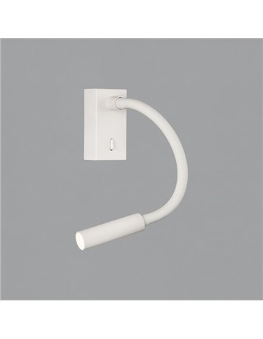Aplique Lector LED CIO Blanco Texturado, 3W 3000K 285lm, CRI90 CL.I, LED integrado, Con interruptor, Orientable