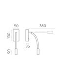 Aplique Lector LED CIO Blanco Texturado, 3W 3000K 285lm, CRI90 CL.I, LED integrado, Con interruptor, Orientable