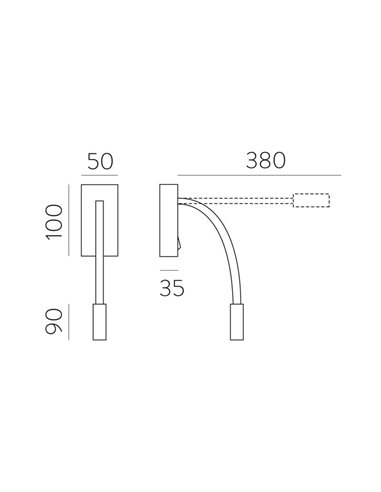 Aplique Lector LED CIO Blanco Texturado, 3W 3000K 285lm, CRI90 CL.I, LED integrado, Con interruptor, Orientable