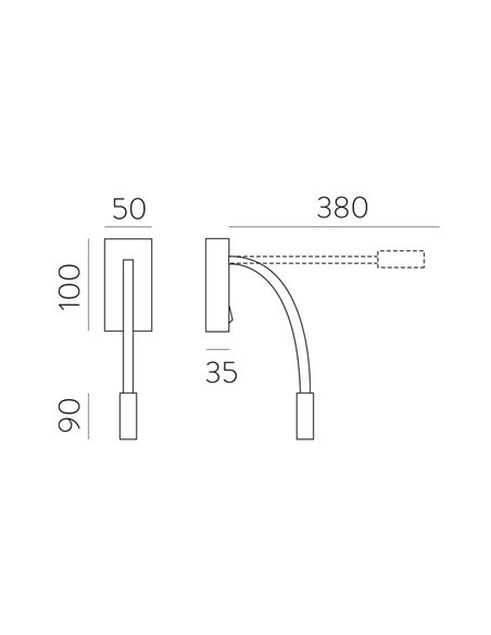 Aplique de parede leitor LED CIO branco texturizado, 3W 3000K 285lm, CRI90 CL.I, LED integrado, com interruptor, ajustável