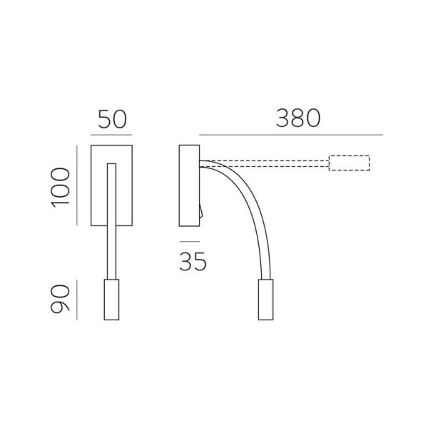Aplique de parede leitor LED CIO branco texturizado, 3W 3000K 285lm, CRI90 CL.I, LED integrado, com interruptor, ajustável