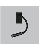Aplique LED Lector CIO Negro Texturado, LED 3W 3000K 285lm, CRI90 CL.I, LED integrado, Con interruptor, Orientable
