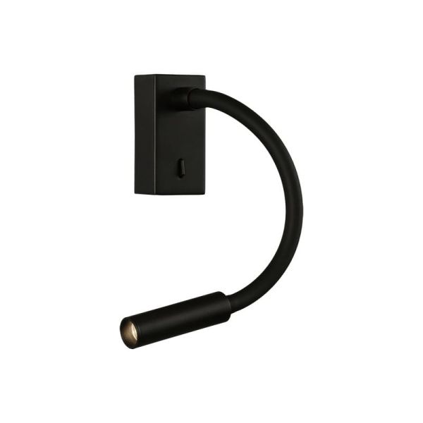 Aplique LED Lector CIO Negro Texturado, LED 3W 3000K 285lm, CRI90 CL.I, LED integrado, Con interruptor, Orientable