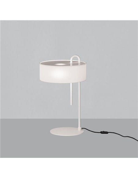 Lámpara de Sobremesa CLIP Blanco Texturado, LED E27 15W, CL.II, Interruptor de cable