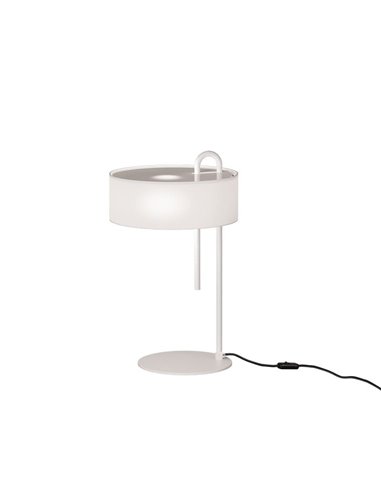 Lámpara de Sobremesa CLIP Blanco Texturado, LED E27 15W, CL.II, Interruptor de cable