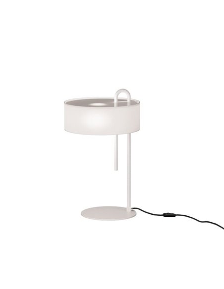 Lámpara de Sobremesa CLIP Blanco Texturado, LED E27 15W, CL.II, Interruptor de cable
