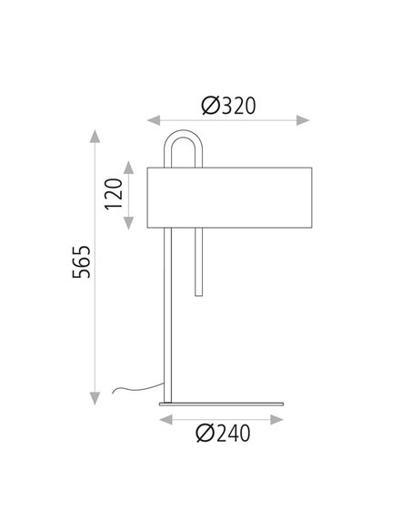 Lámpara de Sobremesa CLIP Blanco Texturado, LED E27 15W, CL.II, Interruptor de cable