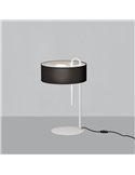 Lámpara Sobremesa CLIP Blanco Texturado y Pantalla Negro, LED E27 15W, CL.II, Interruptor de cable