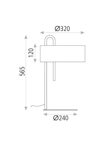 Lámpara Sobremesa CLIP Blanco Texturado y Pantalla Negro, LED E27 15W, CL.II, Interruptor de cable