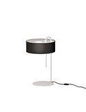 Lámpara Sobremesa CLIP Blanco Texturado y Pantalla Negro, LED E27 15W, CL.II, Interruptor de cable