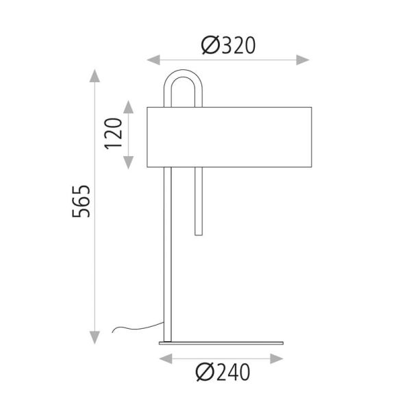 Lámpara de Sobremesa con interruptor CLIP Negro Texturado y Pantalla Blanco, LED E27 15W, CL.II
