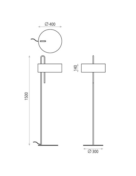 Lámpara de pie CLIP Blanco Texturado, LED E27 15W, CL.II