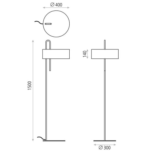 Lámpara de pie CLIP Blanco Texturado, LED E27 15W, CL.II